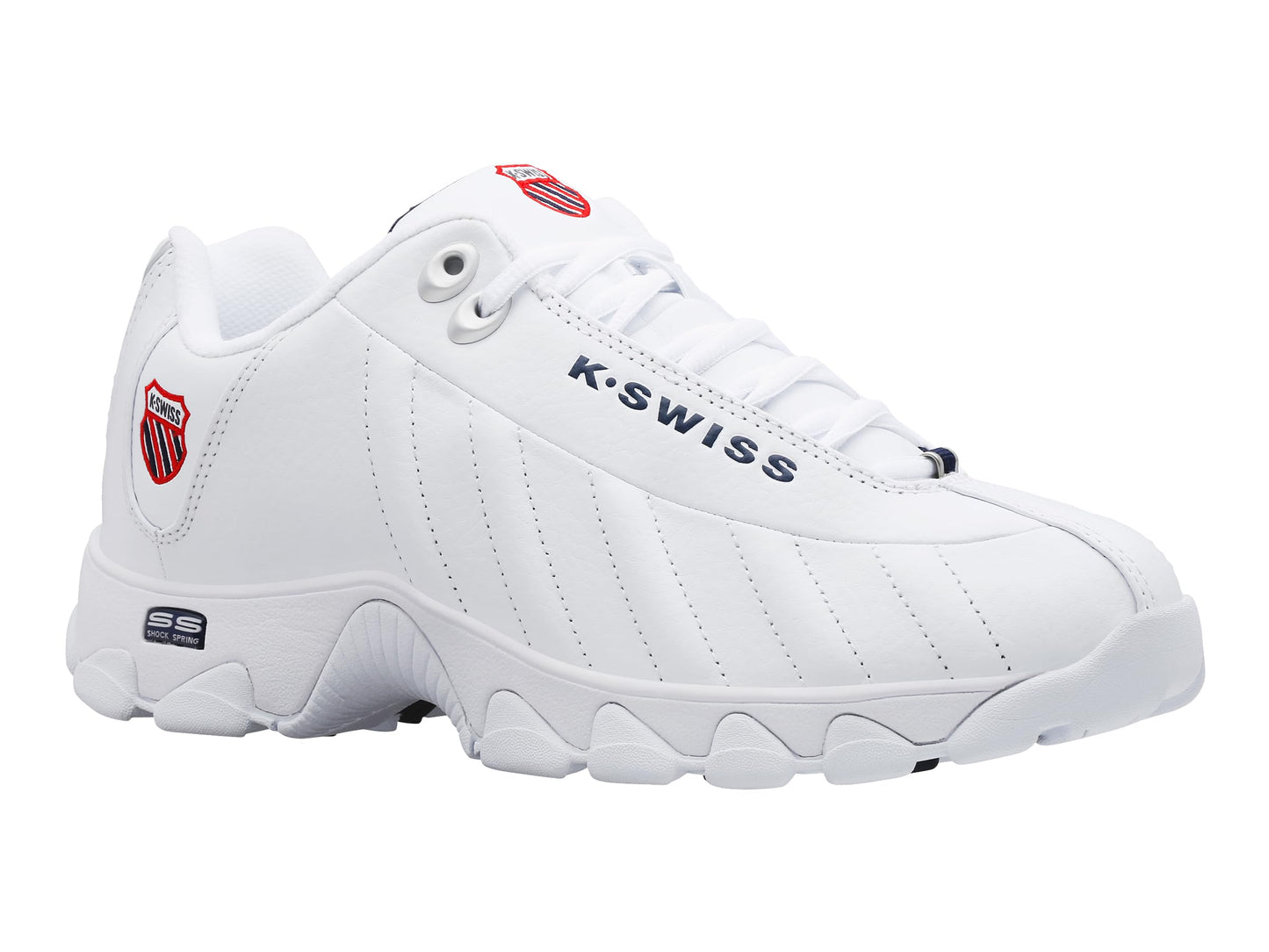 K-Swiss Men's ST329 CMF Sneaker, White/Navy/Red, 11.5 M