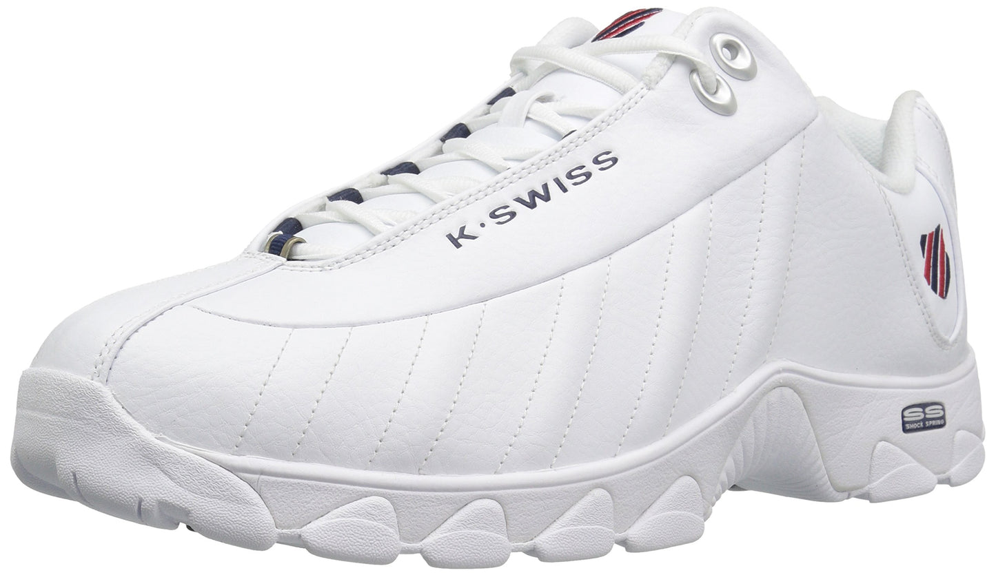 K-Swiss Men's ST329 CMF Sneaker, White/Navy/Red, 11.5 M