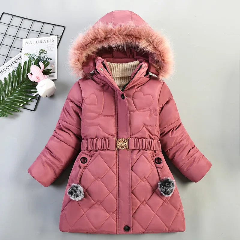 Autumn Winter Girls Jacket Keep Warm Hooded Windproof Outerwear Birthday Christmas Girls Coat 4 5 6 7 8 9 10 Years Kids Clothes