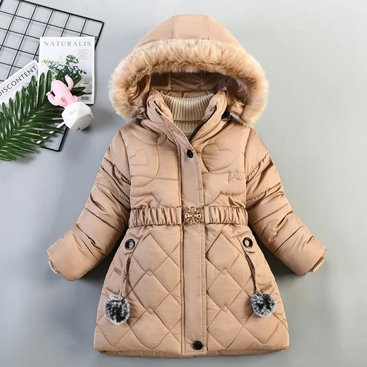 Autumn Winter Girls Jacket Keep Warm Hooded Windproof Outerwear Birthday Christmas Girls Coat 4 5 6 7 8 9 10 Years Kids Clothes