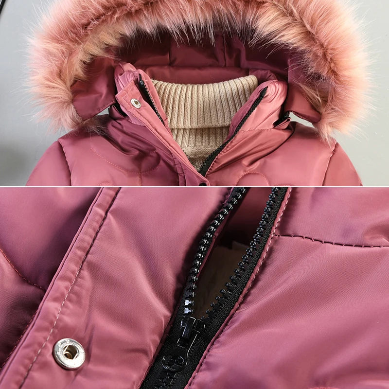 Autumn Winter Girls Jacket Keep Warm Hooded Windproof Outerwear Birthday Christmas Girls Coat 4 5 6 7 8 9 10 Years Kids Clothes