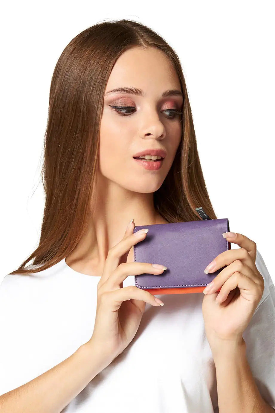 Case Look Women's Purple Coin Compartment Wallet Fiona 01