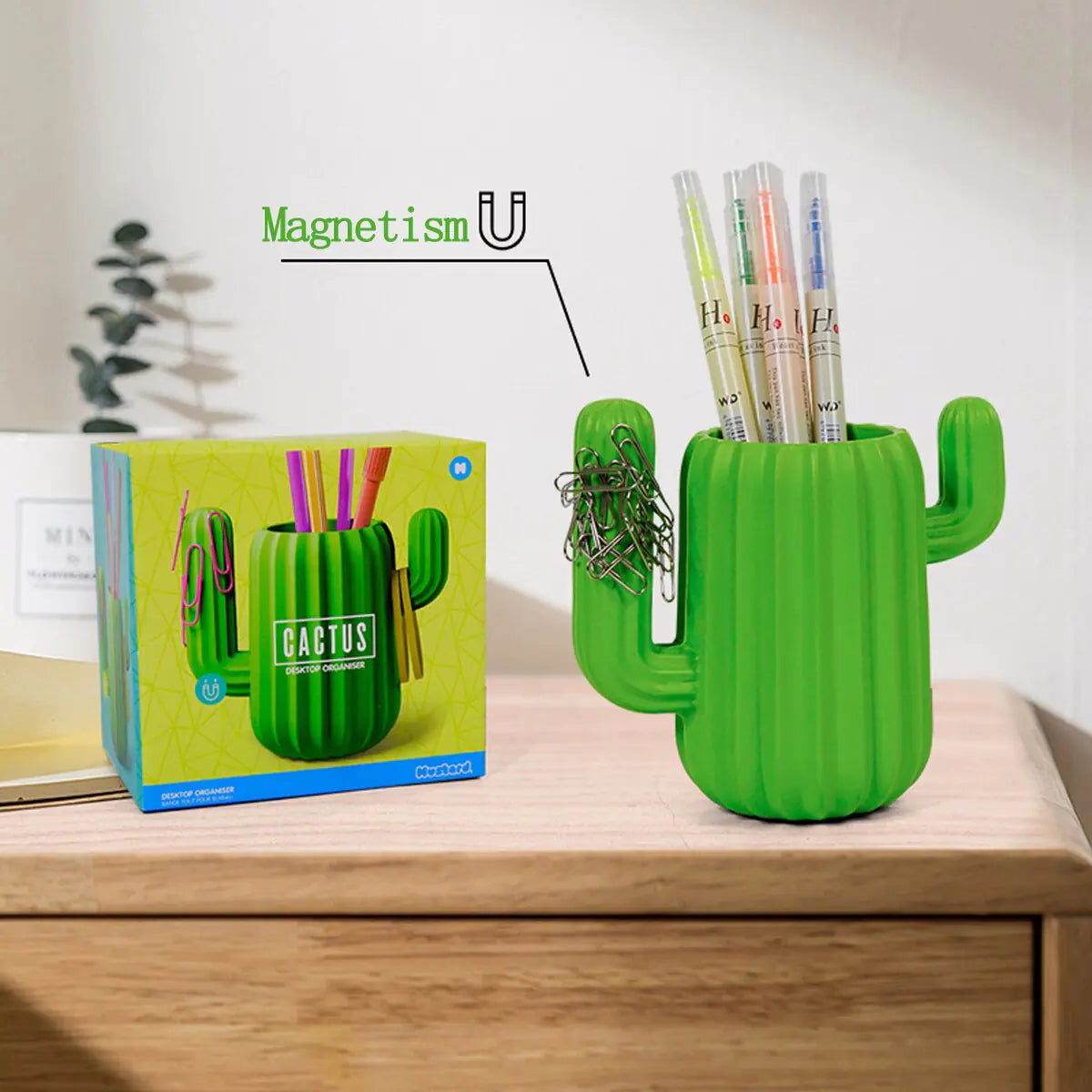 Multifunction Cactus Pen Holder and Desk Organizer