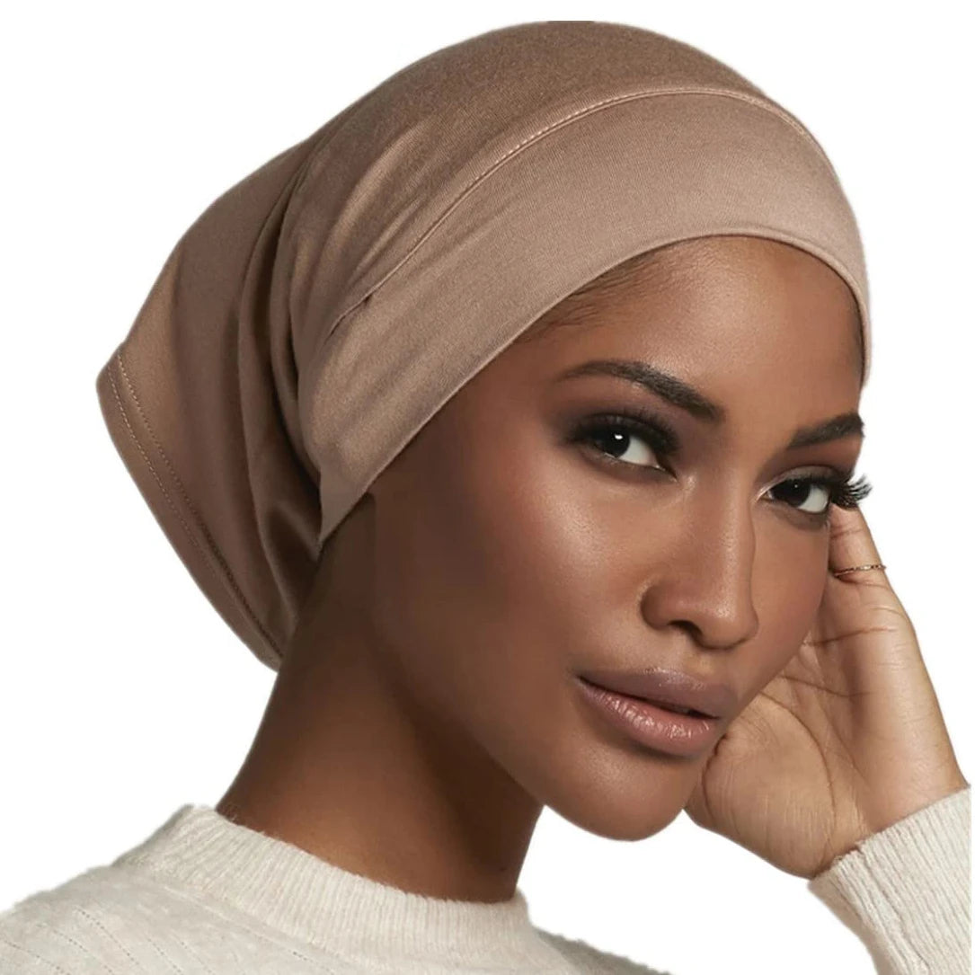 Women's Hijab Islamic Under Scarf Ready Solid Color Undercap With Ear Hole