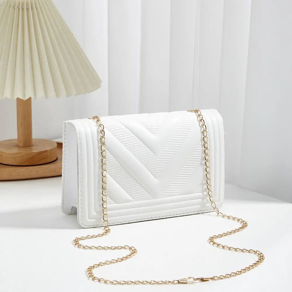 PU Crossbody Bag Durable Small Chain Strap Square Bag Shoulder Bag Women