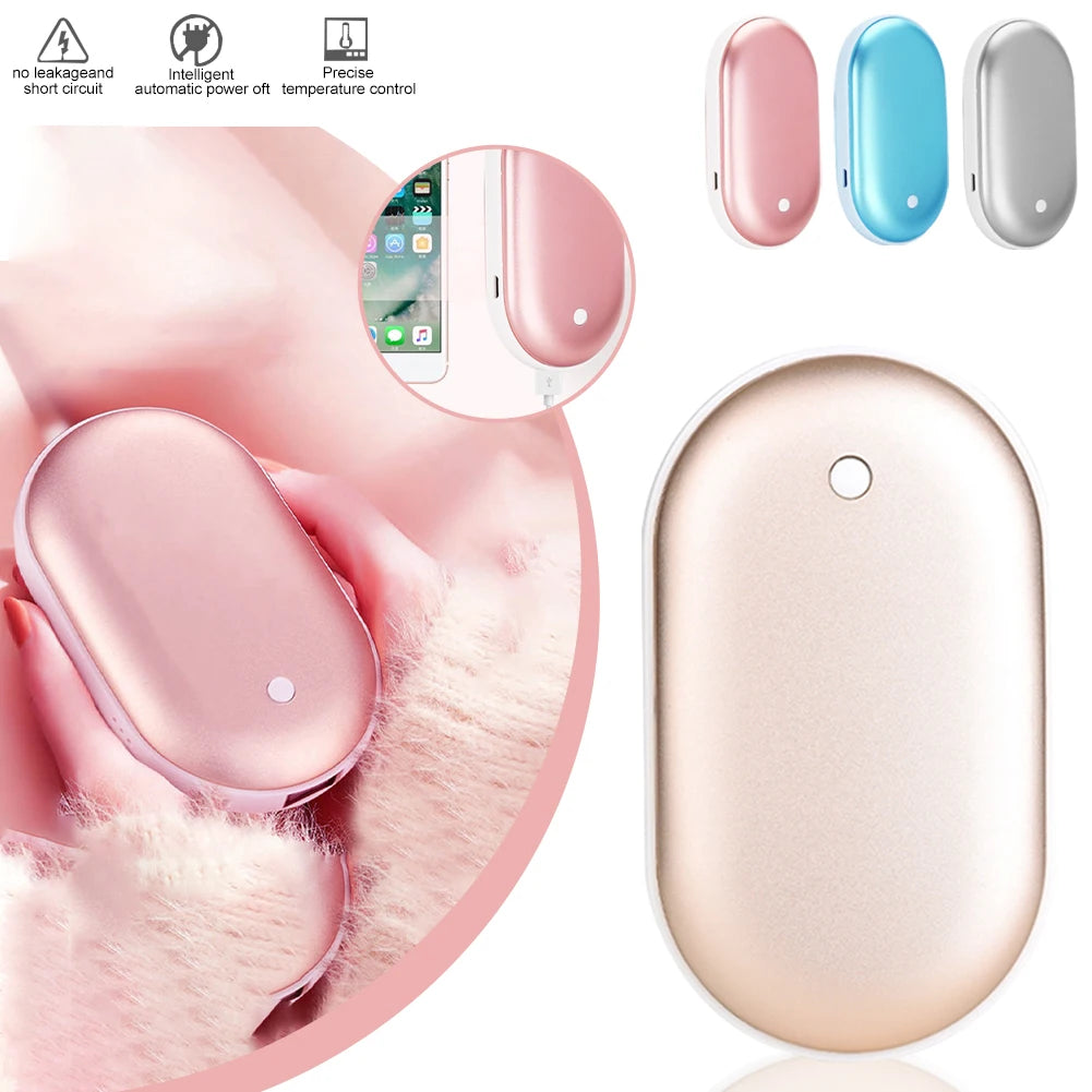 Winter Mini Hand Warmer Heating Pad USB Rechargeable Handy Warmer Heater Pocket Mini Cartoon Electric Heater Warm 5200mAh