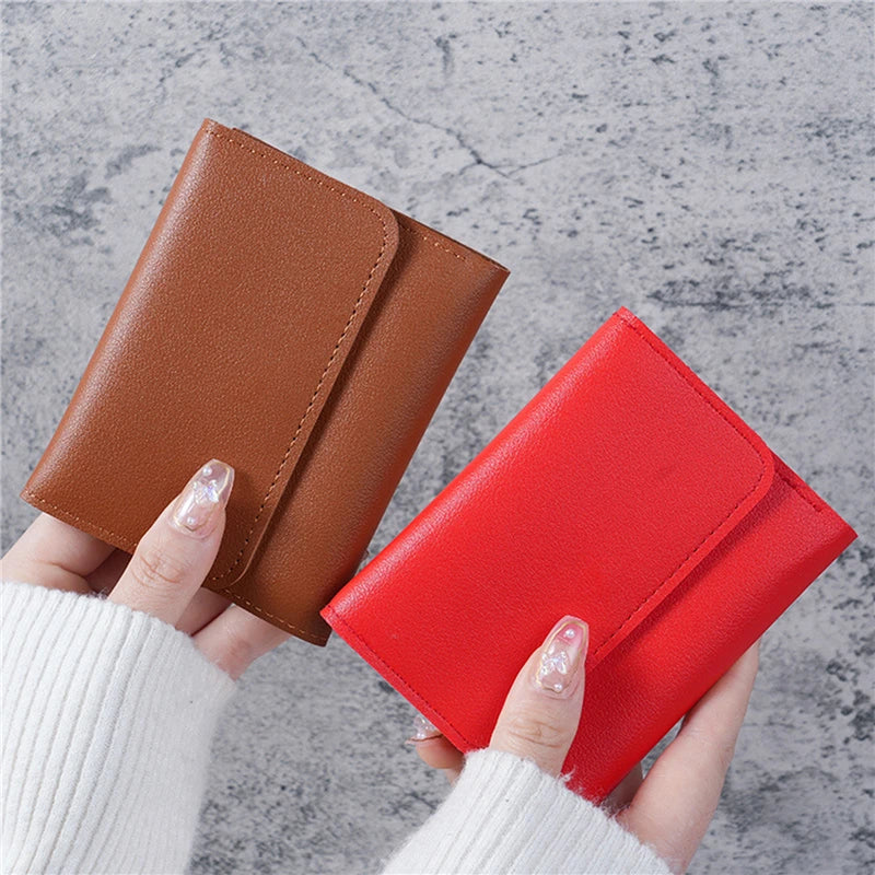 New Cute Wallets for Women Small Hasp Girl Credit Card Holder for PU Leather Coin Purse Female Wallet Short Purses for Women