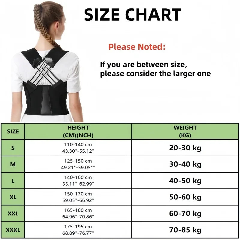 Back Posture Corrector for Women Breathable Elastic Brace Back Posture Correction Belt Adjustable Shoulder for Student and Man