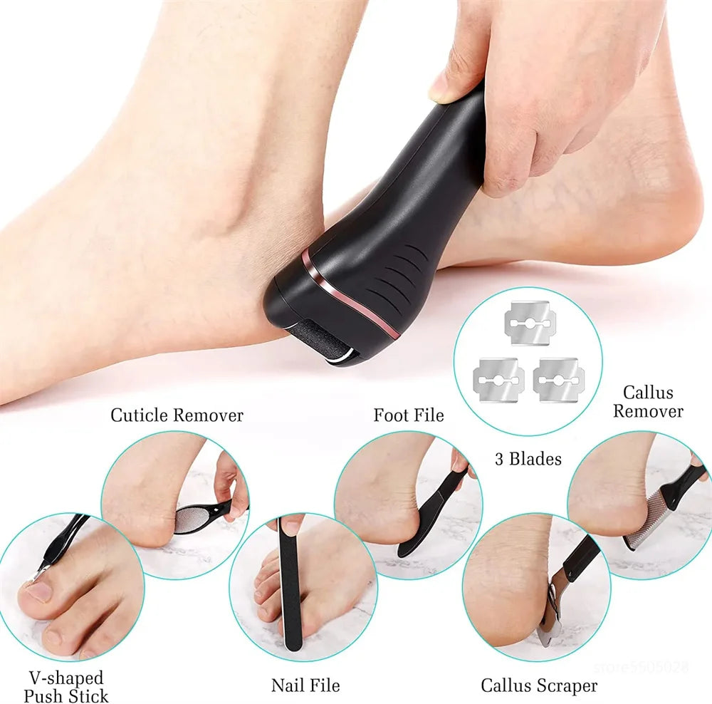 3 Heads Electric Foot File Callus Remover