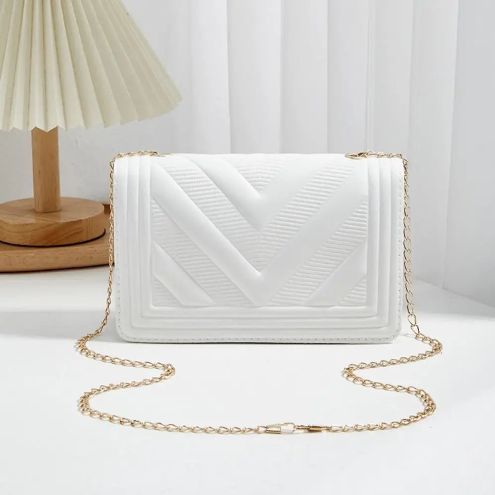 PU Crossbody Bag Durable Small Chain Strap Square Bag Shoulder Bag Women