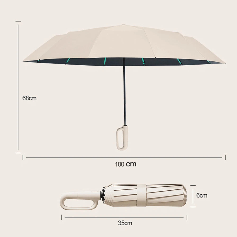 Thickened Auto Umbrellas With Rings Buckle Waterproof Sun.