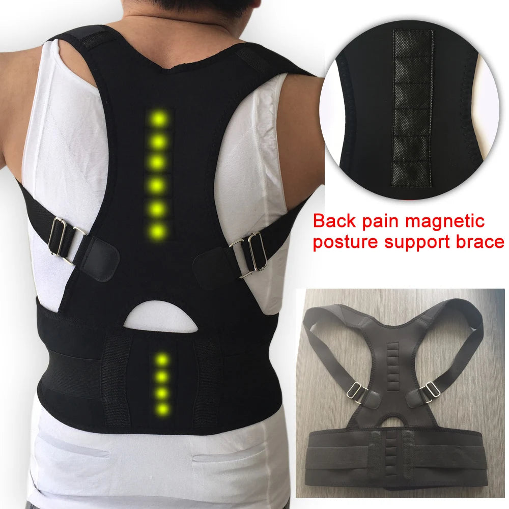 Magnetic Shoulder Scoliosis Orthopedic Back Brace Spine Magnet Support Poor Posture Correction Belt Women Men