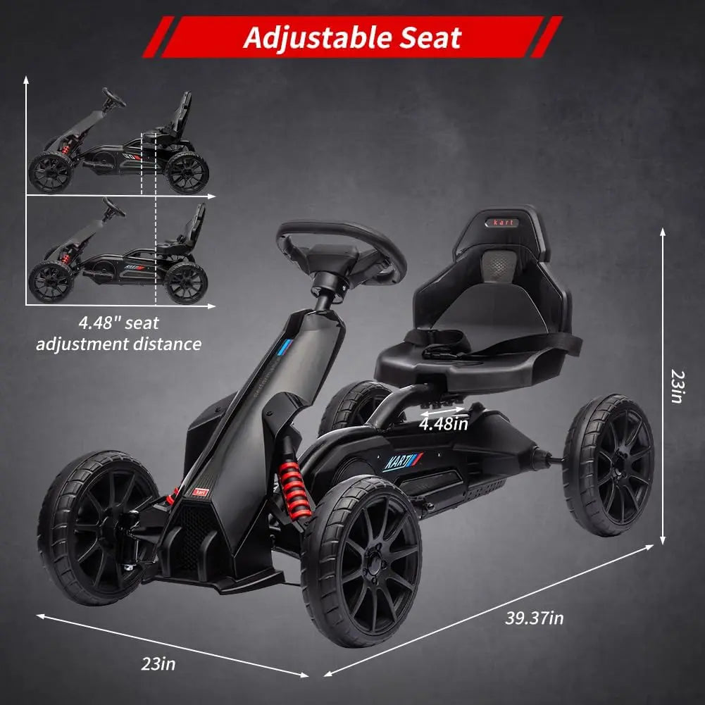 Electric Go Kart for Kids,7Ah Battery Powered Car for Toddlers, Ajustable Seat, High/Low Variable Speeds,EVA Wheels, Outdoor