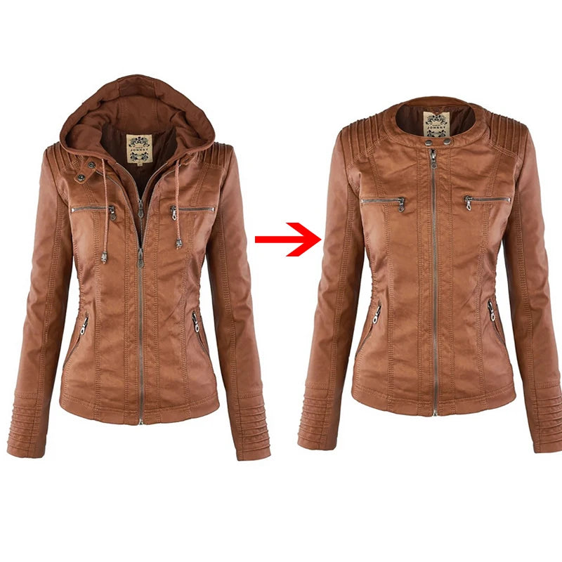 Winter Faux Leather Jacket Women Casual Basic Coats 2022 Ladies Basic Jackets Waterproof Windproof Coats Female Ropa de Mujer