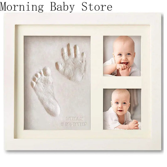 Newborn Baby Hand Foot Print DIY Photo Frame with Mold Clay Imprint Kit Non-toxic Baby Souvenirs Baby Milestone Decor Gifts