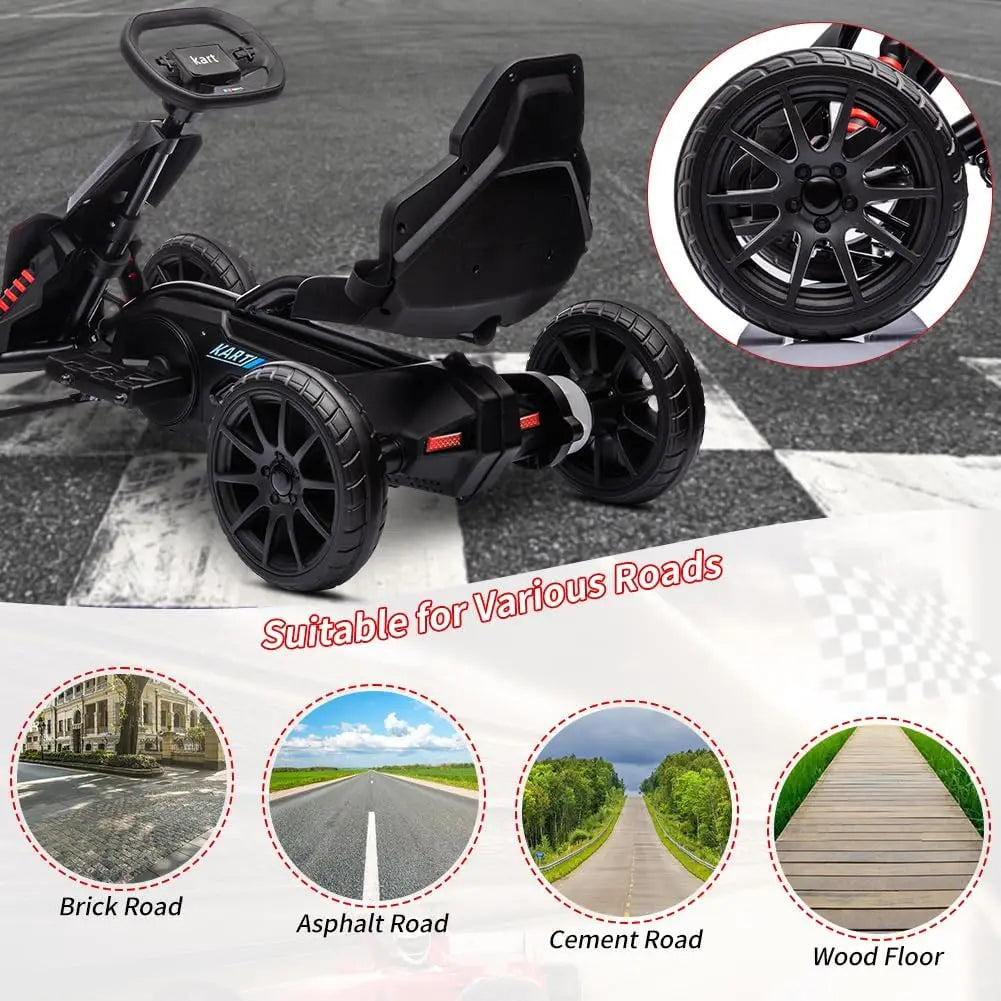 Electric Go Kart for Kids,7Ah Battery Powered Car for Toddlers, Ajustable Seat, High/Low Variable Speeds,EVA Wheels, Outdoor