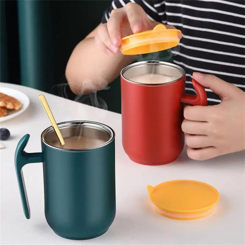 500ml Coffee Cup Large Capacity 304 Stainless Steel Mug With Lid Coffee Milk Cup Tea Coffee Mug Gift For Kitchen