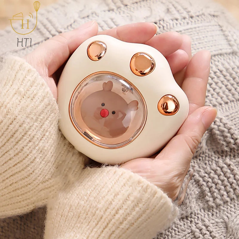 Mini Winter Reusable Pack Hand Warmer Instant Heating USB Rechargeable Fast Heating Cute Cat Paw Winter Hand Warmer