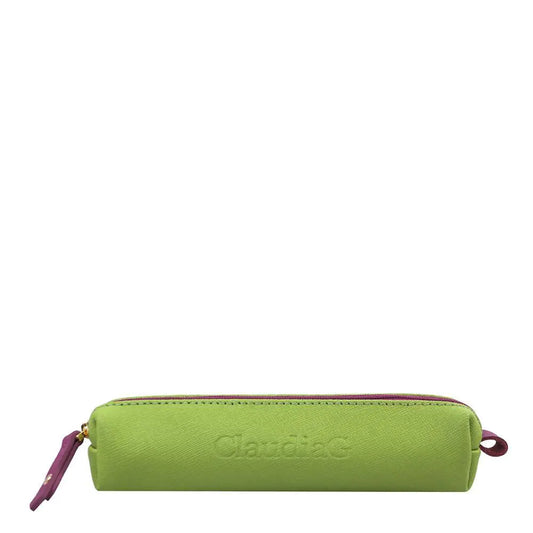 Comfy Leather Pouch -Lime Green