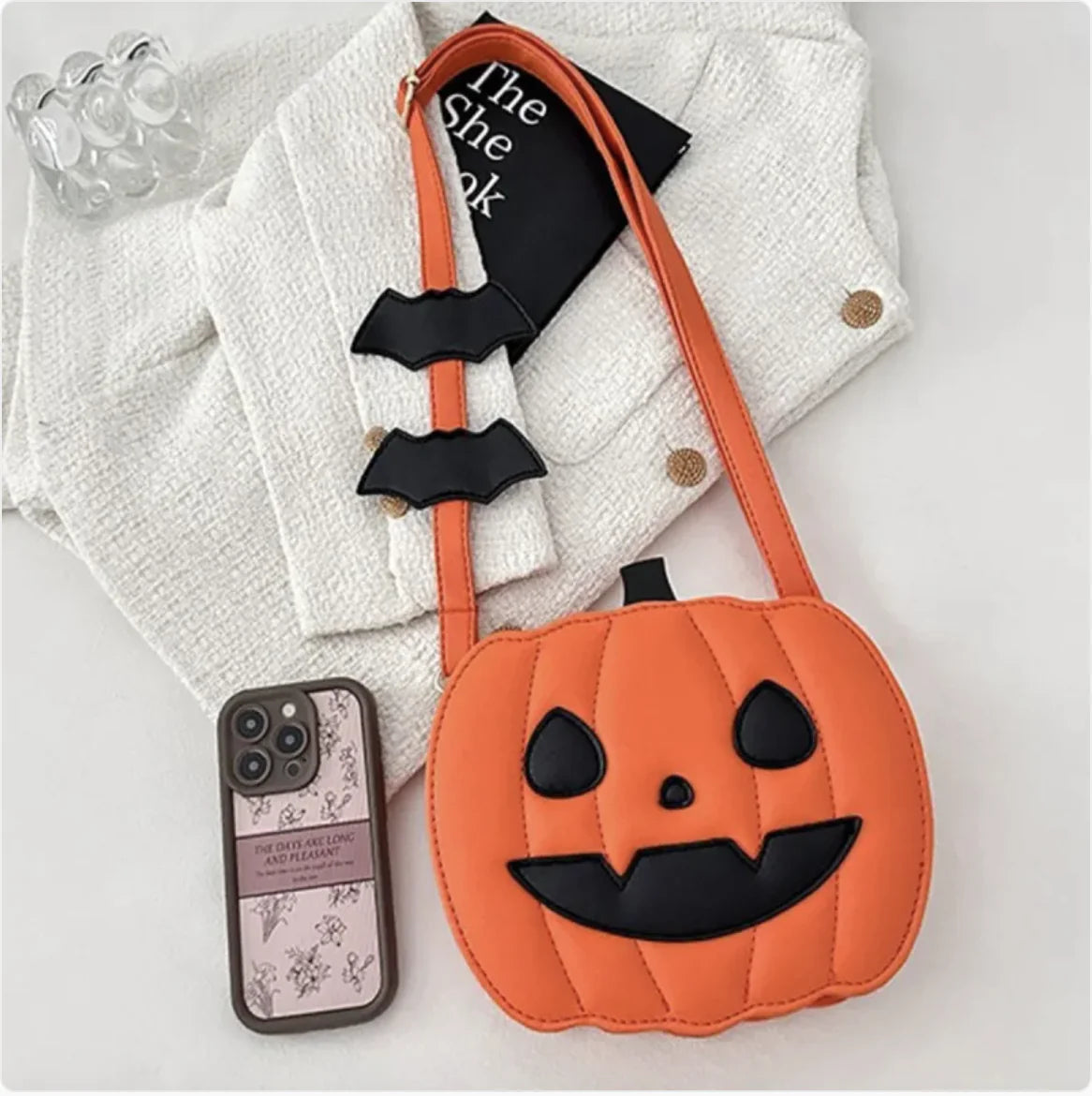 Halloween Pumpkin Crossbody Bag - Novelty Shoulder Purse for Women