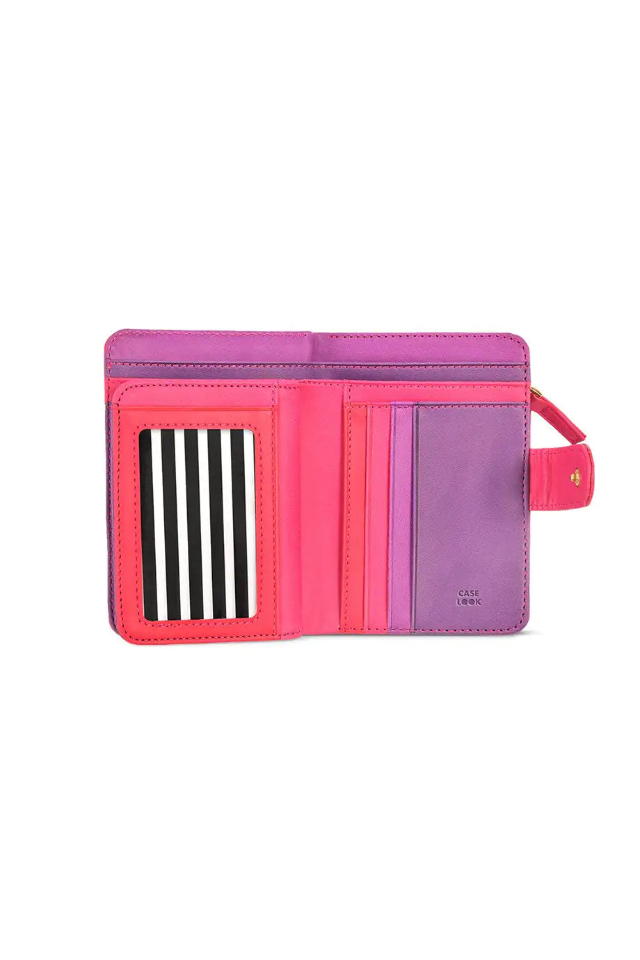 Case Look Women's Pink Colored Snap Wallet Paris 01