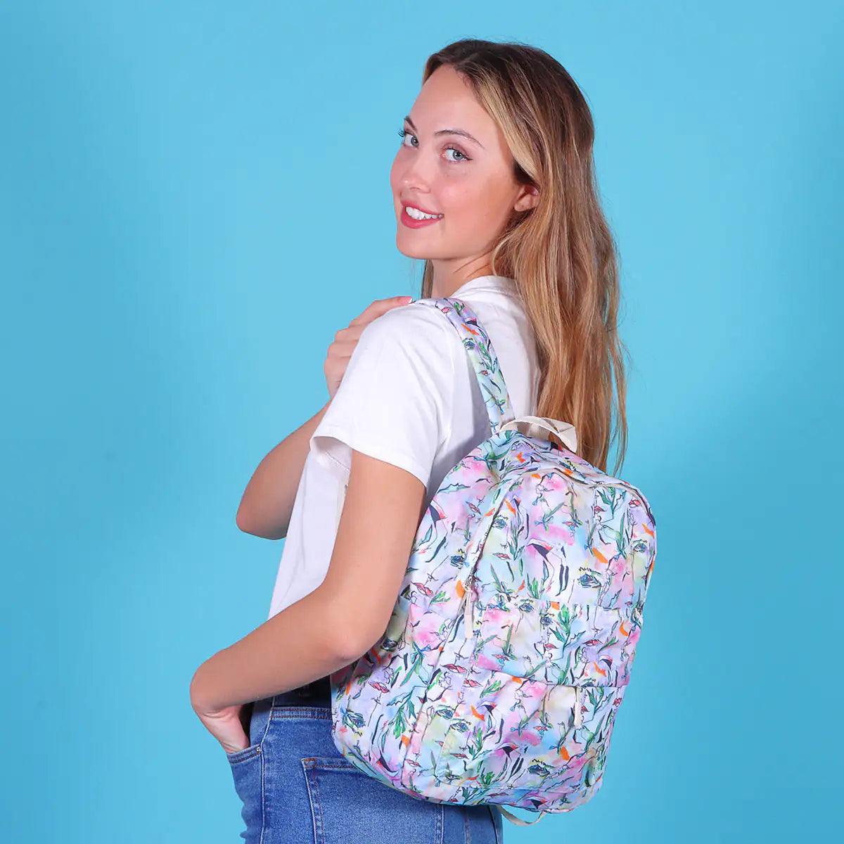 Biggdesign White Faces Backpack