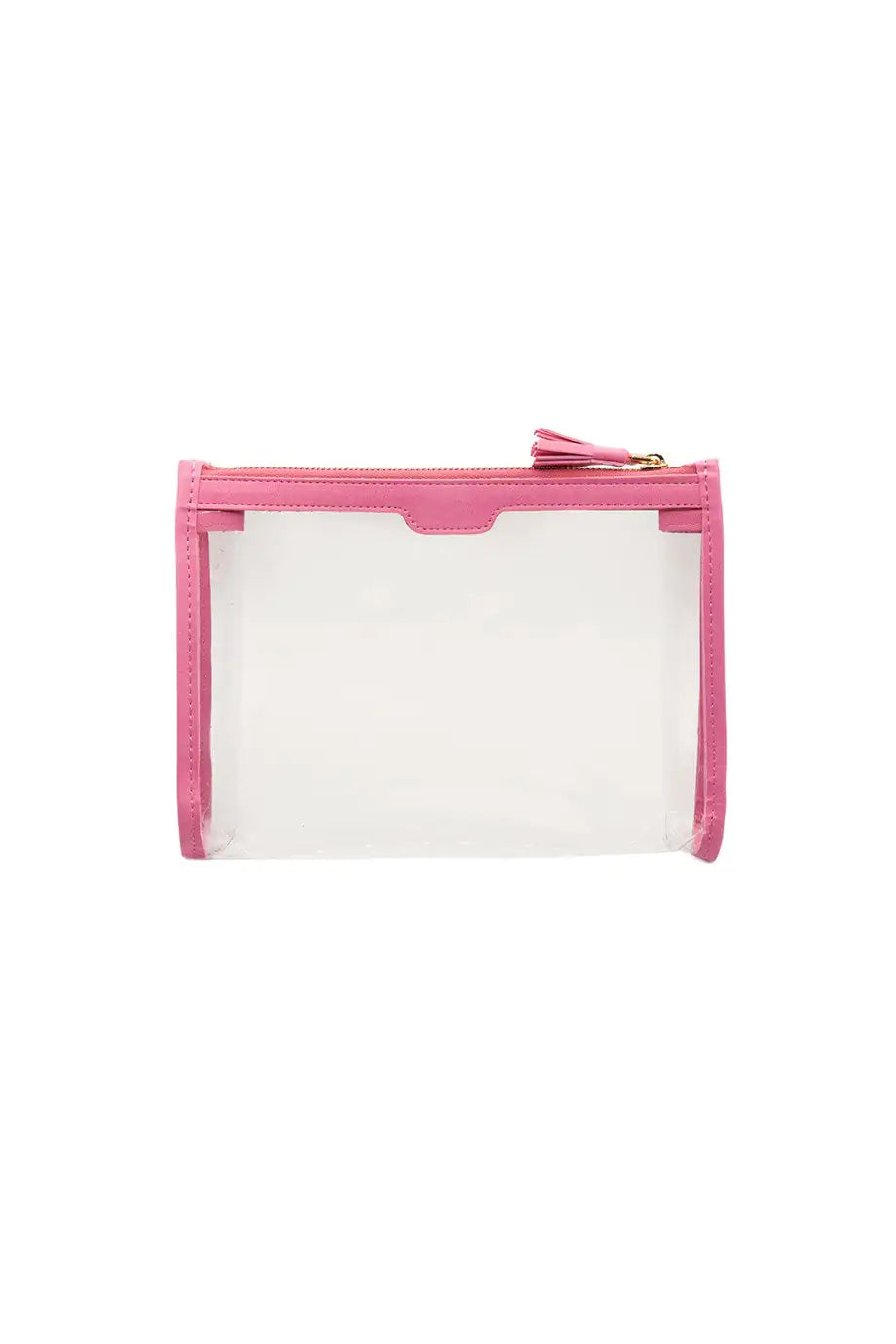 Case Look Women's Pink Detailed Zippered Transparent Clutch Tina 02