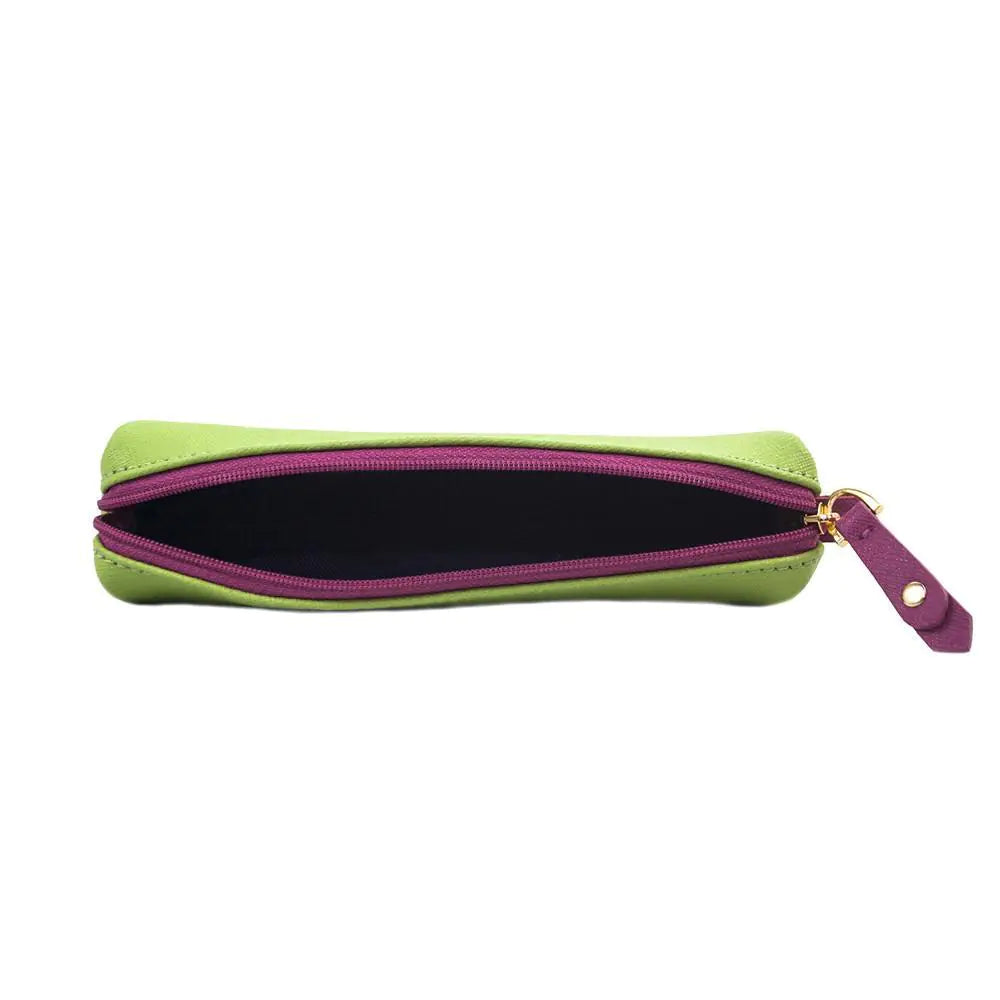 Comfy Leather Pouch -Lime Green